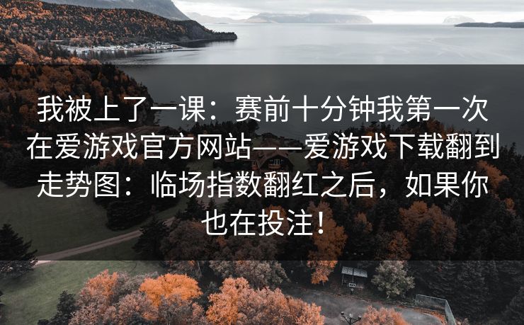 我被上了一课：赛前十分钟我第一次在爱游戏官方网站——爱游戏下载翻到走势图：临场指数翻红之后，如果你也在投注！